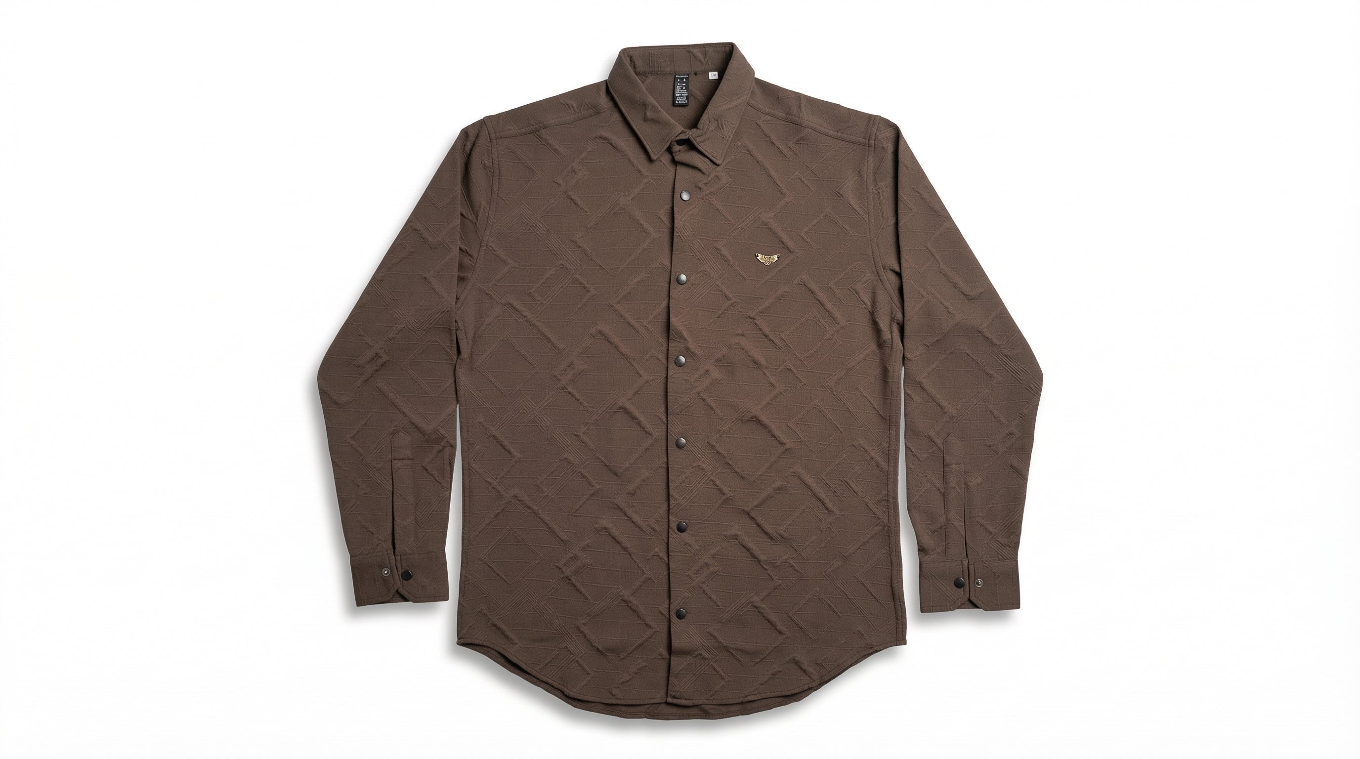 AUREN Brown Textured Casual Shirt