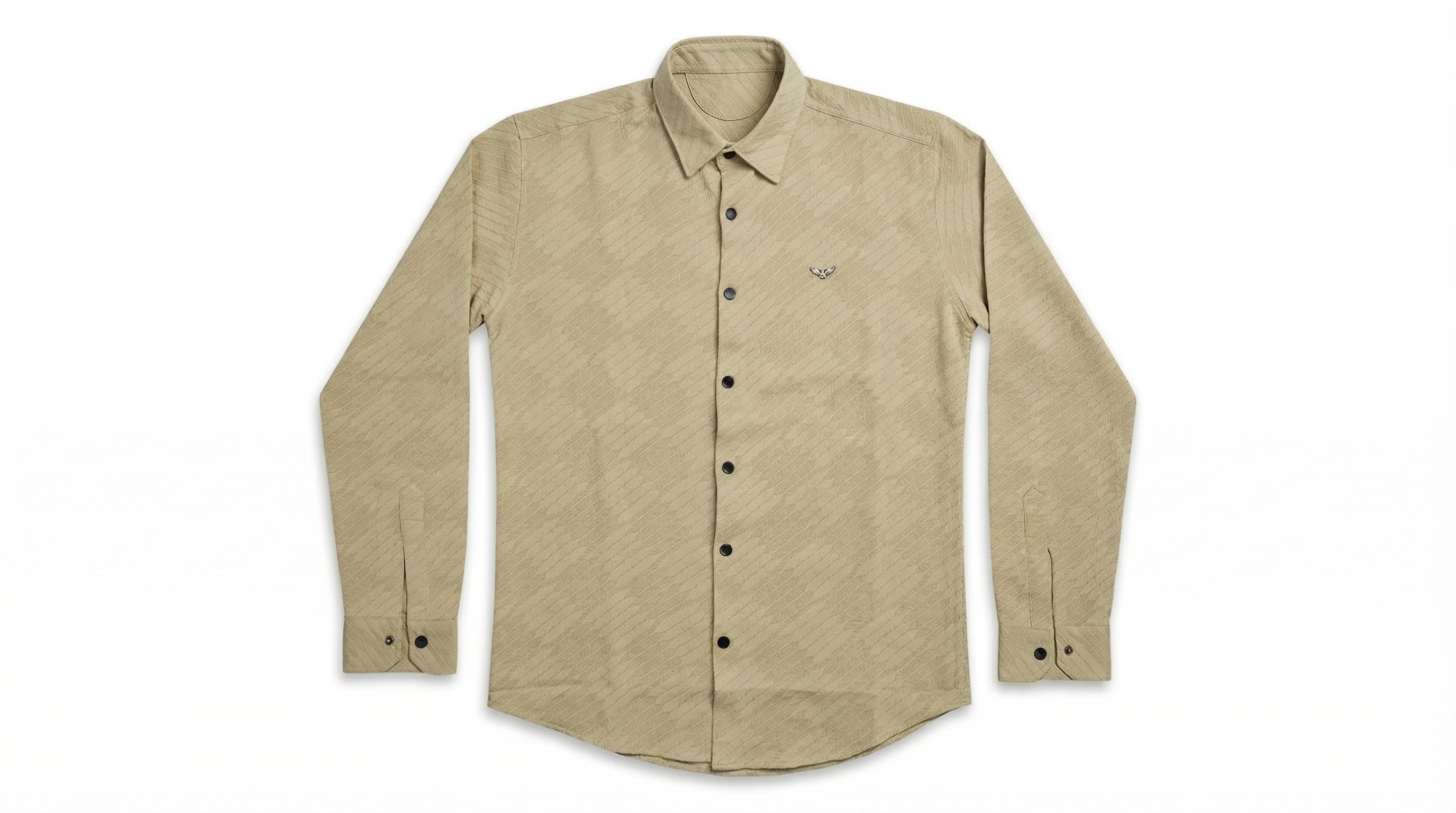 AUREN Beige Textured Casual Shirt