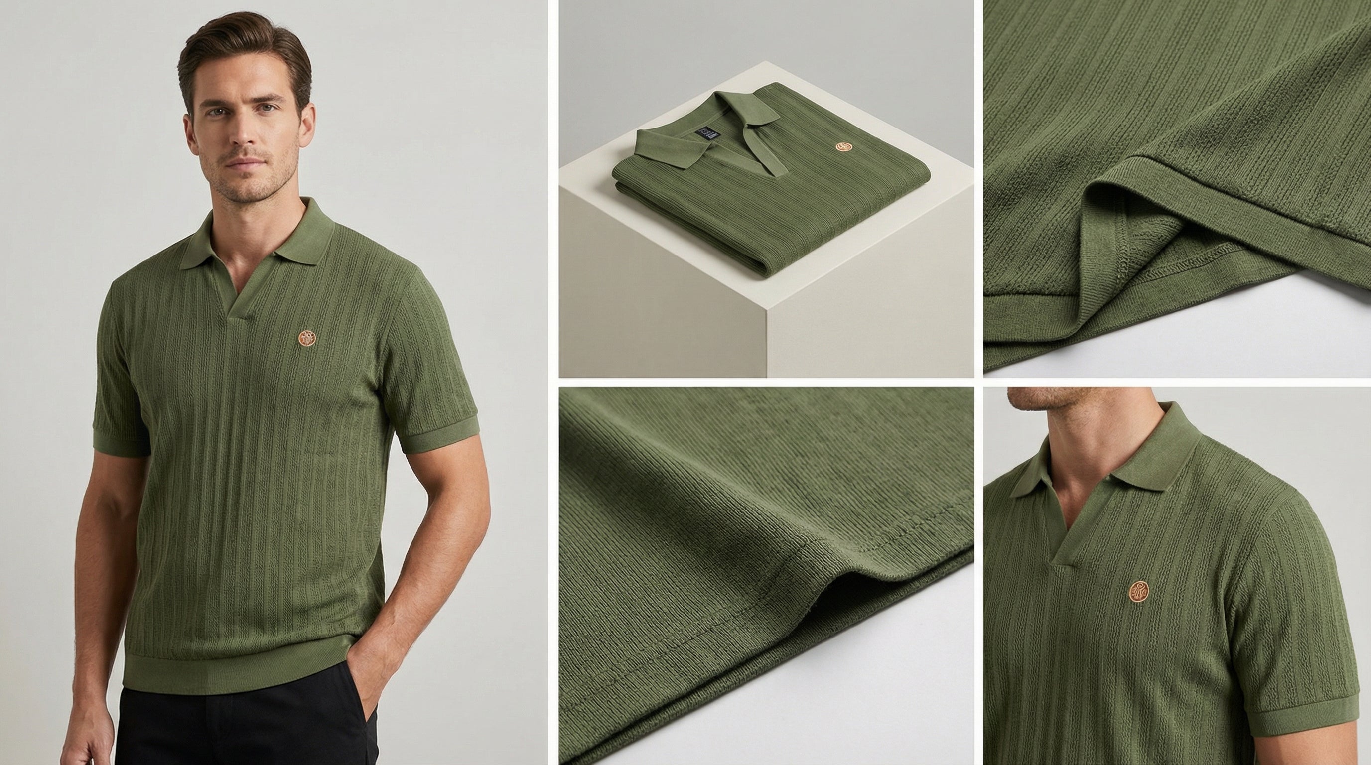 AUREN Textured Knit Polo OLD MONEY